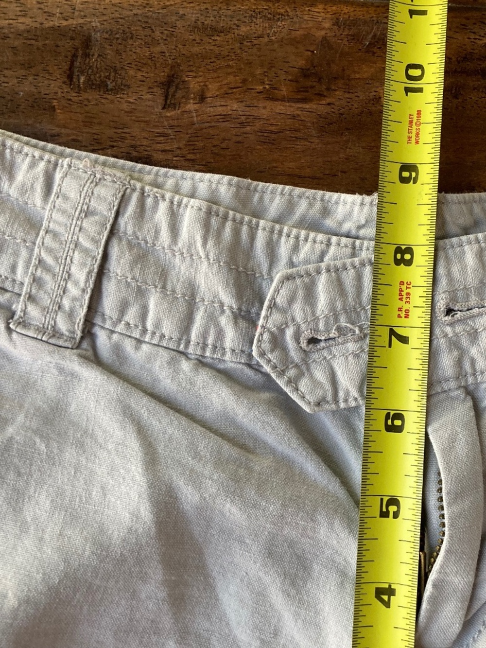 Y2K Old Navy Low Rise Micro Shorts Sz 4 Grey 3" Inseam Cotton Linen - Picture 6 of 7